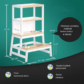 InternetovaZahrada Detská učiaca veža Barn 93x51x50 cm - prírodná