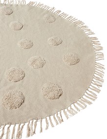 Okrúhly bavlnený koberec ø 140 cm béžový WAHAR Beliani
