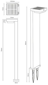 Zuma Line PT33813 - LED Solárna lampa GRID LED/4,5W/2000 mAh IP44 čierna