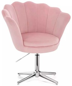 LuxuryForm DESIGN Kreslo FREY VELUR na striebornom kríži - ružové