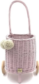 Prútený košík s rúčkou – detský ružový | Ručne vyrobený košík pre deti