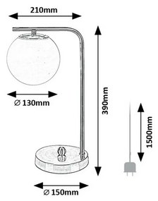 Rabalux 74203 stolná LED lampa Kiara, zlatá