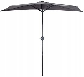 ModernHome Záhradný slnečník, polostenový 2,7 m - sivý