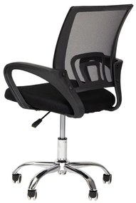 Ergonomická kancelárska stolička v čiernej farbe s kovovou základňou