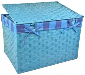 Úložný box s vekom modrý Rozmery (cm): 43x32, v. 30