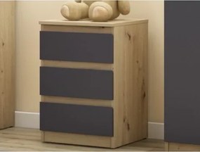 Skrinka/vysoký nočný stolík Carlos 403S, dub artisan/grafit%