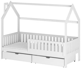 Posteľ Domček Natan 90x200 biela