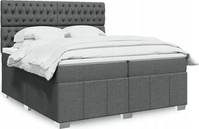vidaXL Boxspring posteľ s matracom tmavosivá 200x200 cm látka