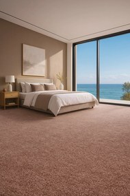 ITC, Metrážny koberec Feliz 068, na mieru, šíře 4m, ružová, filc, detská izba