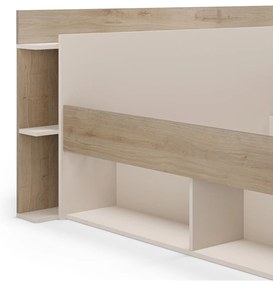 Dvojlôžková posteľ v dekore duba s úložným priestorom bez roštu v bielo-prírodnej farbe 160x200 cm Albo – Marckeric