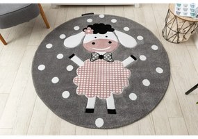 styldomova Detský sivý koberec PETIT ovečka kruh