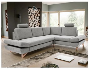 Rozkladacia rohová čalúnená sedacia súprava AVESTA do tvaru L, pravostranná, sivá, s úložným priestorom