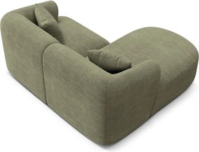 Zelená menčestrová rohová pohovka (ľavý roh/s leňoškou) Campi – Cosmopolitan Design