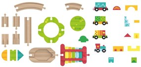 lupilu®  Drevená železničná súprava M (Montessori)  (100394864)