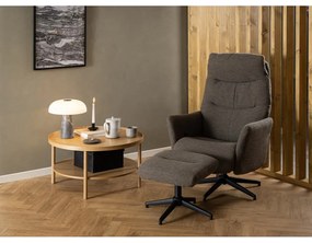 Sivo-hnedé relaxačné kreslo z textílie buklé London – Actona