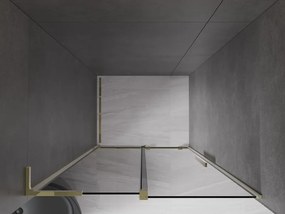 Mexen Velar L, posuvné sprchové dvere do otvoru 90 cm, 8mm šedé sklo, zlatá lesklá, 871-090-003-41-50