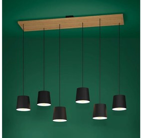 Eglo 390131 - Luster na lanku CAMARIOCA 6xE27/40W/230V čierna/hnedá