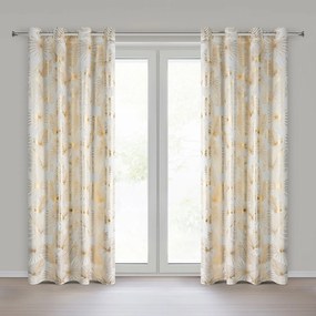 EUROFIRANY ZATEMŇOVACÍ ZÁVES NA KRÚŽKOCH ZARIA 140X250 CM LISTY