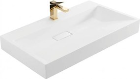 Rea Goya, umývadlo na dosku 100x46x14 cm, konglomerát, biela lesklá, REA-U8903