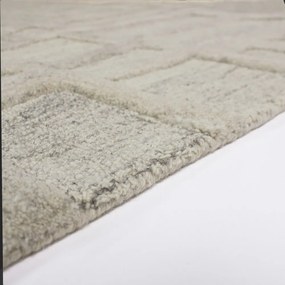 Sivobéžový ručne tkaný vlnený behúň 80x300 cm Elva – Flair Rugs