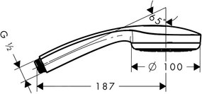 Hansgrohe Croma 100, ručná sprcha Mono, chrómová, HAN-28580000