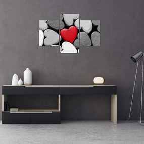 Obraz drevených srdiečok (90x60 cm)