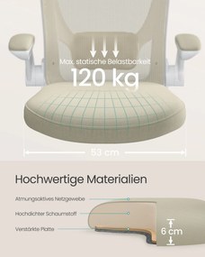 Ergonomická kancelárska stolička v farbe ovsená béžová