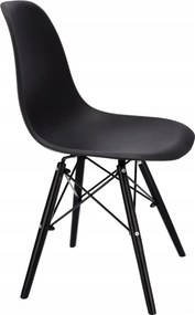 Dekorstudio Dizajnová jedálenská stolička v škandinávskom štýle - čierna s čiernymi nohami