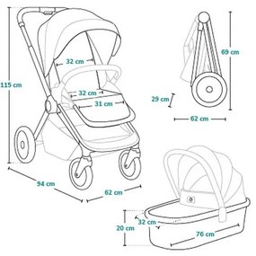 Lionelo - Kombinovaný kočík 2v1 LAYLA Hnedo-rezavý