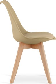 AKCIA Béžová stolička BALI MARK s bukovými nohami II. kvalita