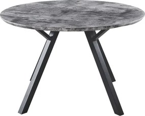 Okrúhly jedálenský stôl Roberta 120x120 cm, šedý betón%