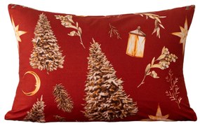 Obliečka na vankúš z mikrovlákna GOLD CHRISTMAS 50x70 cm, červená