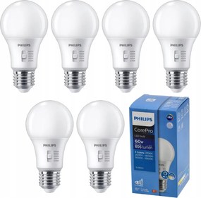 6x stmievateľná LED žiarovka E27 8W 806lm 5CCT CorePro 2700K - 6500K