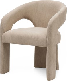 Designové čalouněné jídelní křeslo Nuria světle hnědé