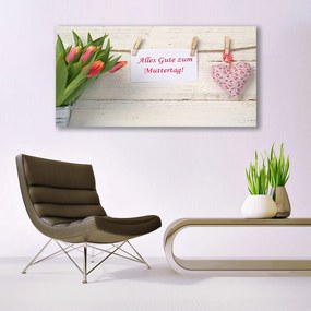 Obraz plexi Tulipány srdce umenie 120x60 cm