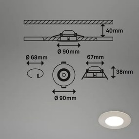 Briloner 7598032 -SADA 3x LED Koupelnové podh. svítidlo LED/4,9W/230V IP44 chróm