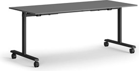 Mobilný stôl MATCH, 180x80 cm, čierna podnož, sivá