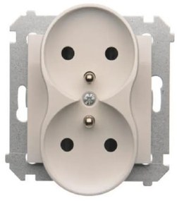 DGZ2MZ/11 Dvojitá zásuvka s uzemnením biely