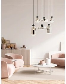 Redo 01-3212 - Luster na lanku LUKE 6xE27/42W/230V čierna