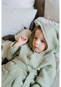 Detský zelený ľanový župan Linen Tales Nature, vel. 122 - 128