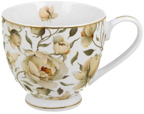 Porcelánový hrnček na nohe English Roses White 530 ml