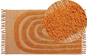 Bavlnený koberec 80 x 150 cm oranžový HAKKARI Beliani