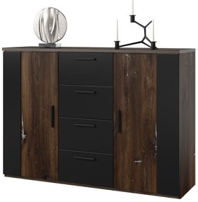 Komoda Signat Typ 26 (čierna + dub flagstaff + strieborná). Vlastná spoľahlivá doprava až k Vám domov. 1107659