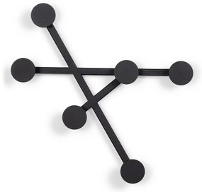 Čierny kovový nástenný vešiak Bottoni – Spinder Design