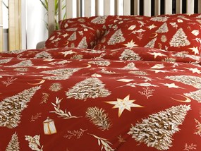 Obliečky z mikrovlákna GOLD CHRISTMAS červené Rozmer obliečky: 70 x 90 cm | 140 x 200 cm