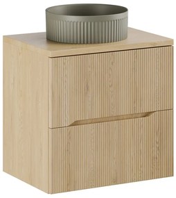 Závěsná skříňka Nordic Beyond s deskou a umyvadlem 60 cm dub cremona