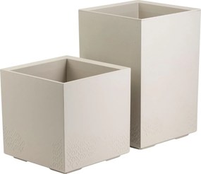 Sada 2 ks květináčů BETONIQUE 40x40/60x40 cm béžová