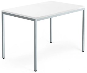 Kancelársky pracovný stôl QBUS, 1200x800 mm, biela/strieborná