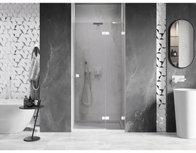 Mexen, Mexen Lunar pravé otočné sprchové dvere 105 cm, transparentné, biele - 834-105-000-20-00-P