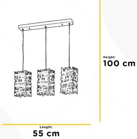 ONLI - Luster na lanku FORESTA 3xE27/15W/230V čierna